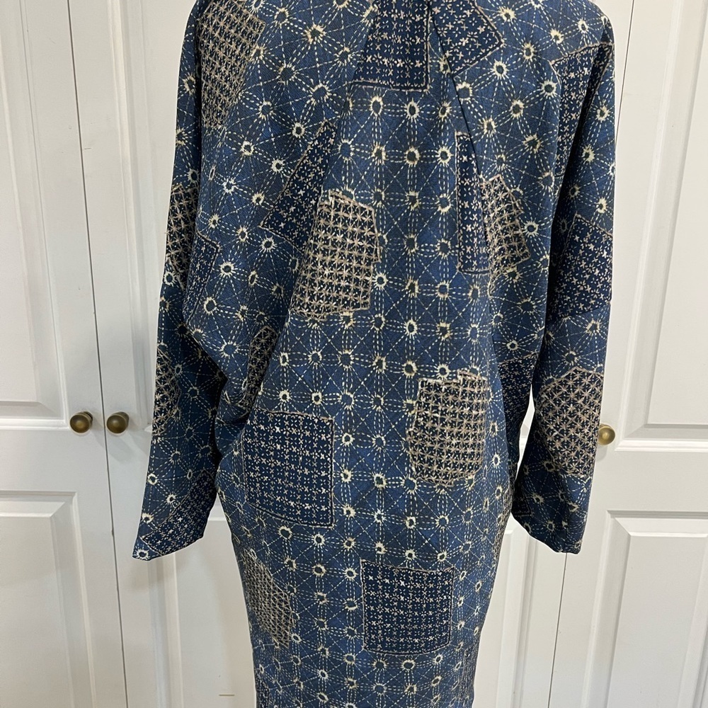 Zara Basic Blue Patchwork Tunic Dress - image 6